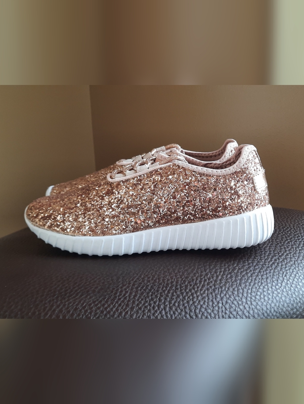 Forever Link Gold Glitter Sneakers - Picture 8 of 12